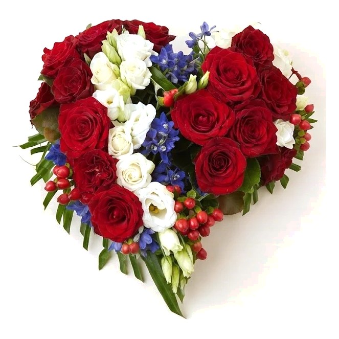 Cœur rouge, blanc & bleu