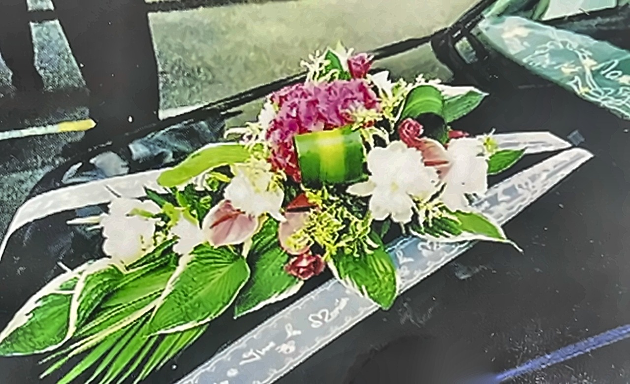 Décor de voiture, ruban des mariés